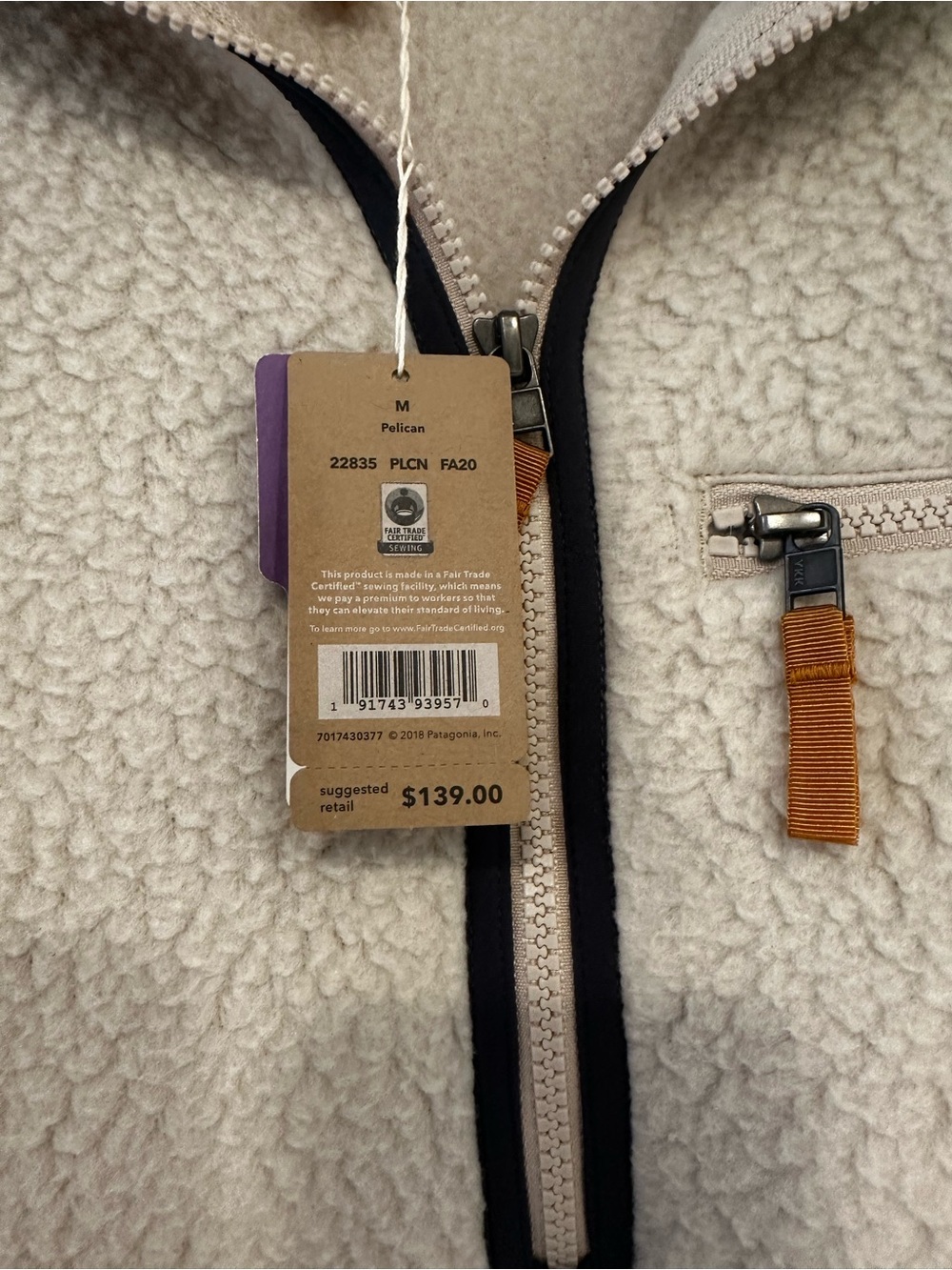 Patagonia Cream Sherpa Quarter-Zip Fleece Jacket - Picture 3 of 5